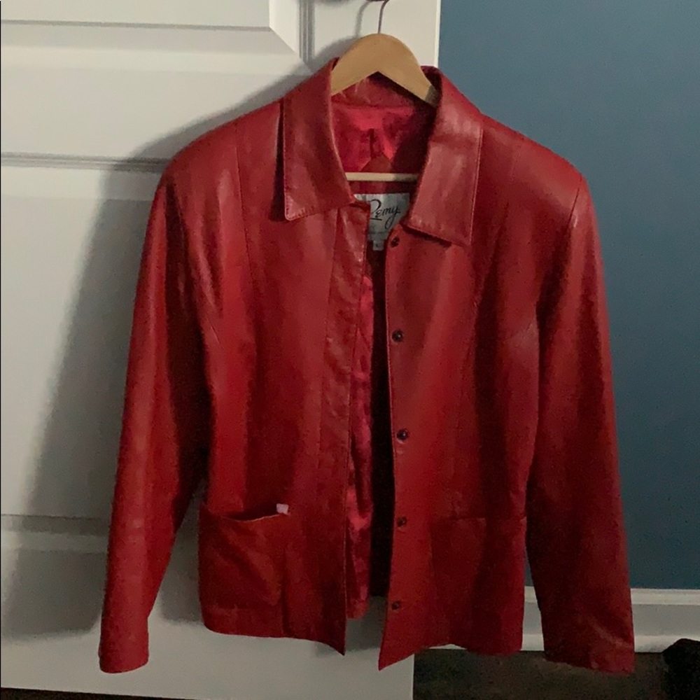 Red pleather jacket